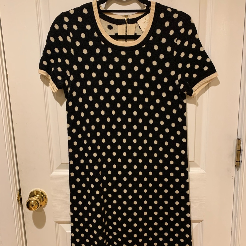Kate spade black and white polka dot dress